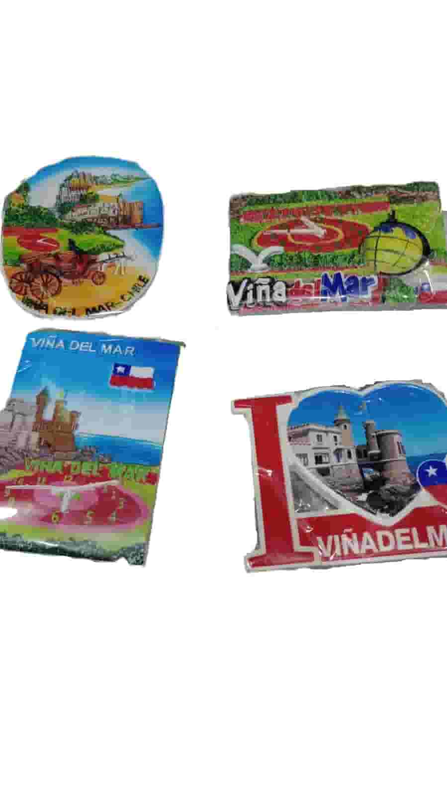 Imanes de Viña del mar y Valparaiso en ceramica